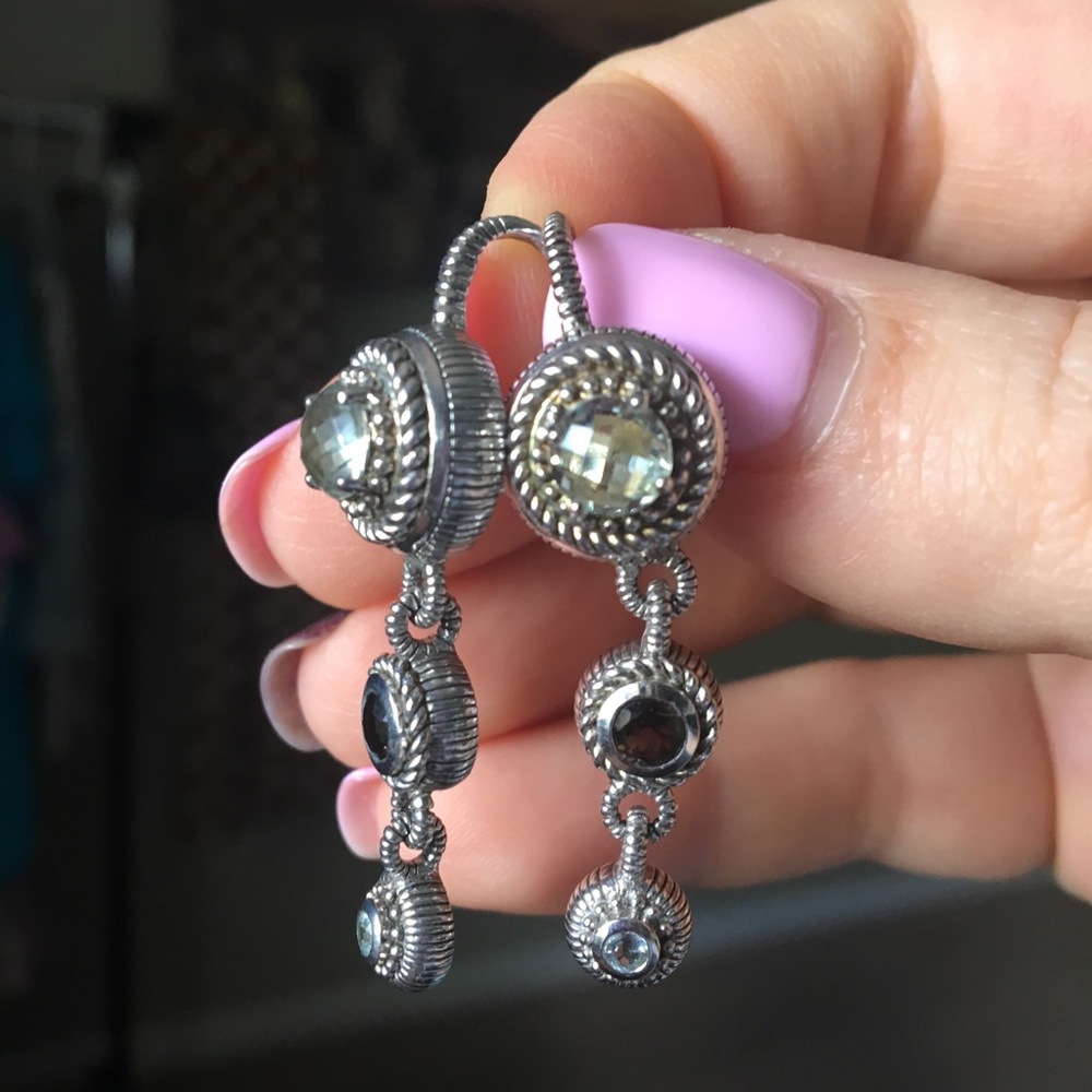 💋Judith Ripka multi color stones earrings 925